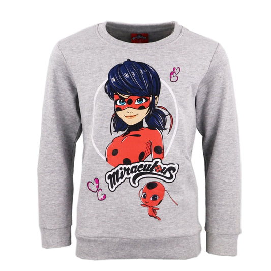 Miraculous Ladybug und Tikki Kinder Fleece Pullover Sweater - WS-Trend.de Grau 110 -140
