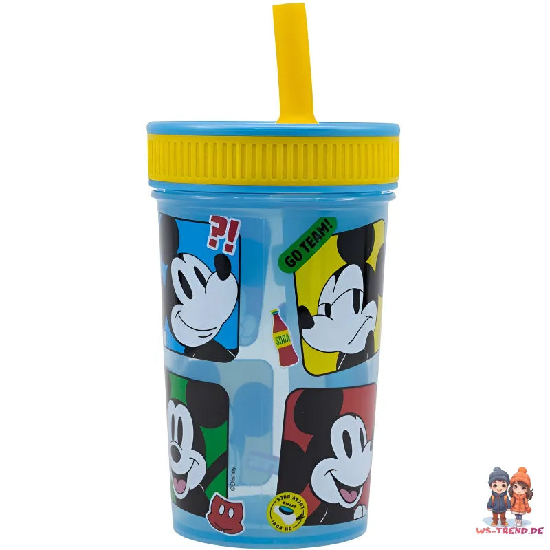 Disney Mickey Maus Kinder Trinkbecher Becher integriertem Halm 465 ml - WS-Trend.de