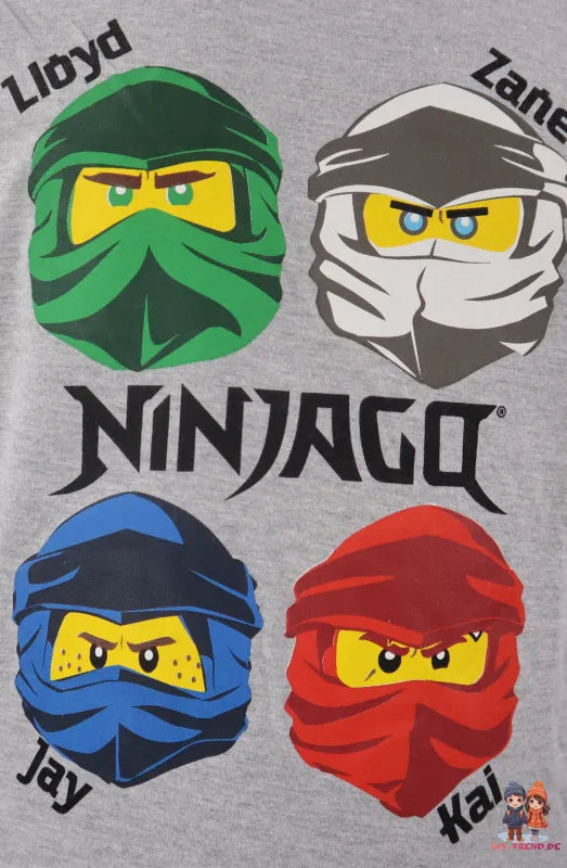 LEGO® Ninjago Kinder langarm Shirt - WS-Trend.de Nijago Kai Jay Zane Jungen Gr. 98-128 Baumwolle