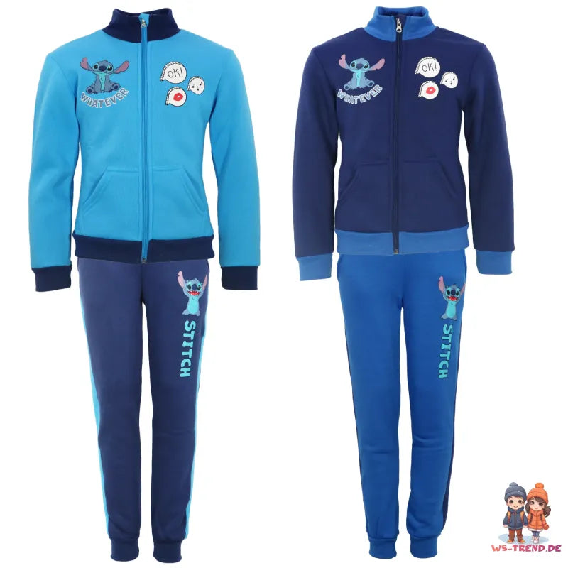 Disney Stitch Kinder Fleece Joggingset Sporthose Hose Sweater Jacke - WS-Trend.de 92-128