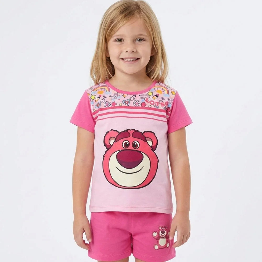 Toy Story Lotso Bär Kinder Mädchen Sommerset Shorts T-Shirt - WS-Trend.de