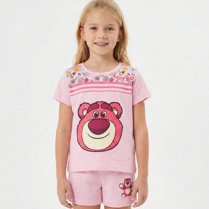 Toy Story Lotso Bär Kinder Mädchen Sommerset Shorts T-Shirt - WS-Trend.de