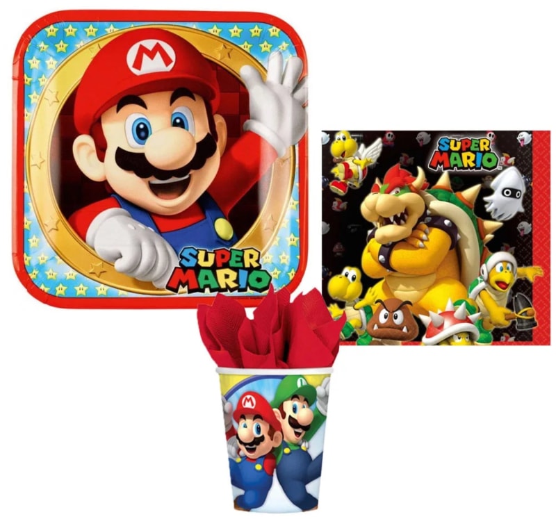 Super Mario Kinder Partyset Deko Set 36tlg. - WS-Trend.de Geburtstag 36tlg.Geschirr