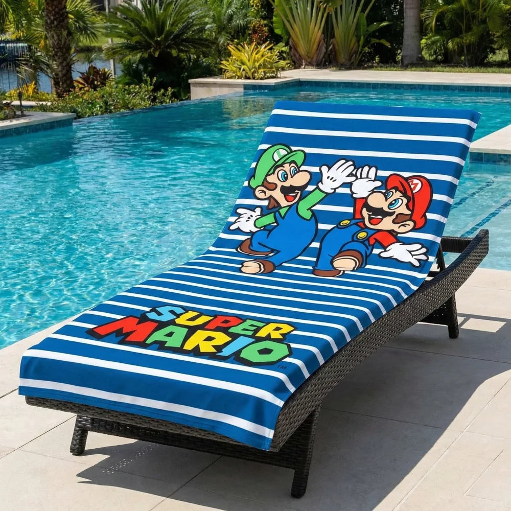 Super Mario Luigi Kinder Mikrofaser Strandtuch Badetuch XL 70x140 cm - WS-Trend.de