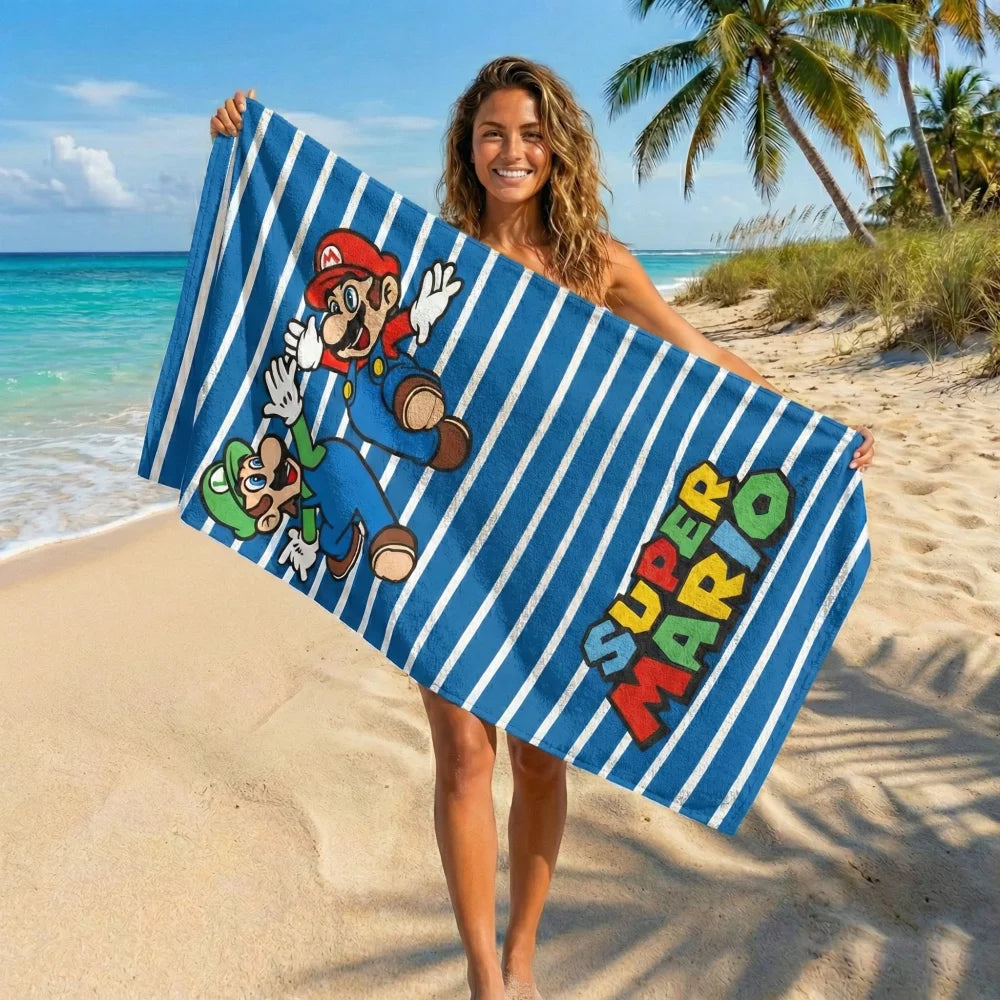Super Mario Luigi Kinder Mikrofaser Strandtuch Badetuch XL 70x140 cm - WS-Trend.de