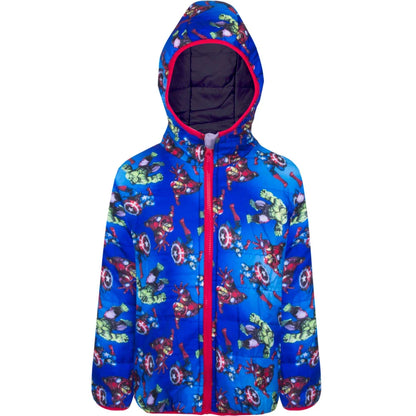 Marvel Avengers Kinder Wende Jacke - Größe 104 bis 140 - WS-Trend.de Hulk America Kapuze Jungen Gr. 104-140