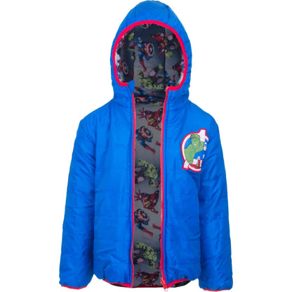 Marvel Avengers Kinder Wende Jacke - Größe 104 bis 140 - WS-Trend.de Hulk America Kapuze Jungen Gr. 104-140