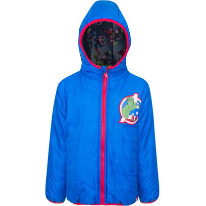 Marvel Avengers Kinder Wende Jacke - Größe 104 bis 140 - WS-Trend.de Hulk America Kapuze Jungen Gr. 104-140