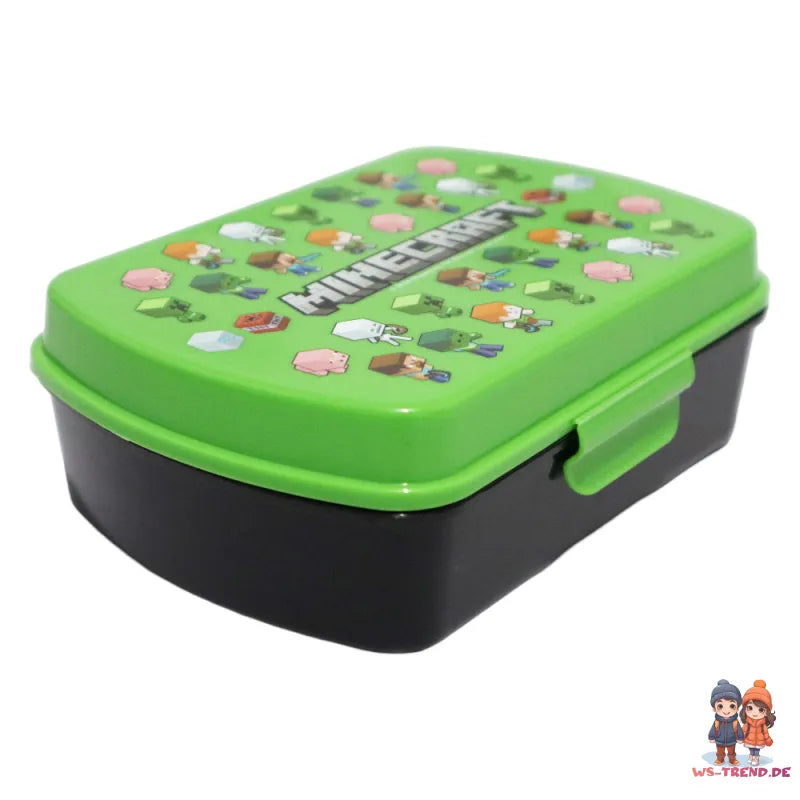 Minecraft Creeper Kinder 2 tlg Lunch Set Brotdose Alu-Trinkflasche 500 ml - WS-Trend.de