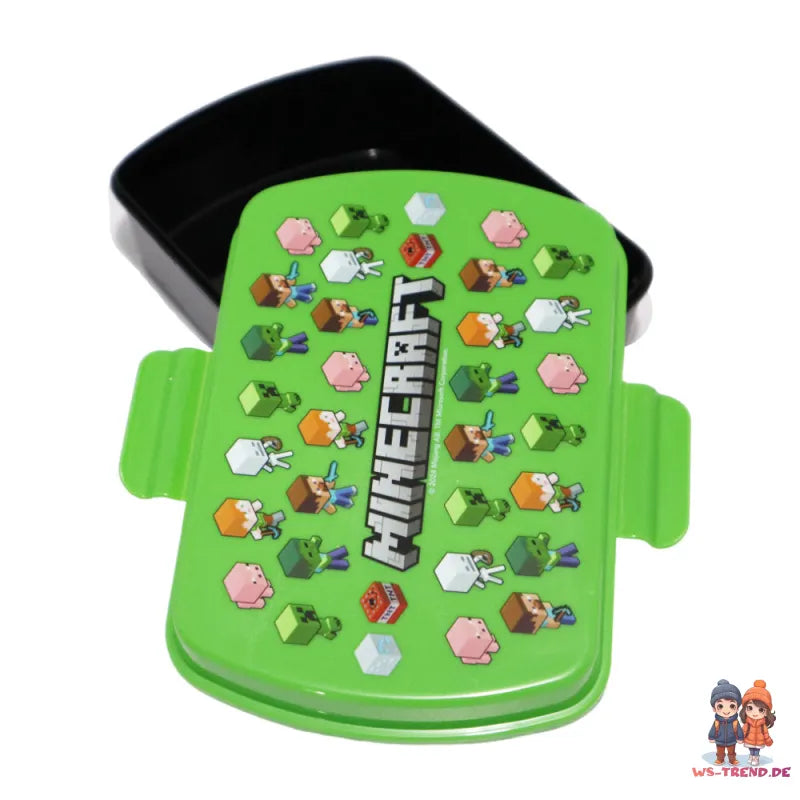 Minecraft Creeper Kinder 2 tlg Lunch Set Brotdose Alu-Trinkflasche 500 ml - WS-Trend.de