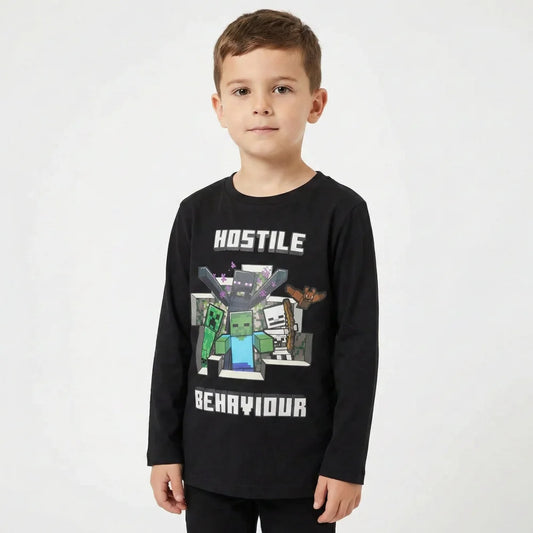 Minecraft Enderman Spieler Gamer Kinder langarm Shirt - WS-Trend.de Gr. 116-152 Baumwolle