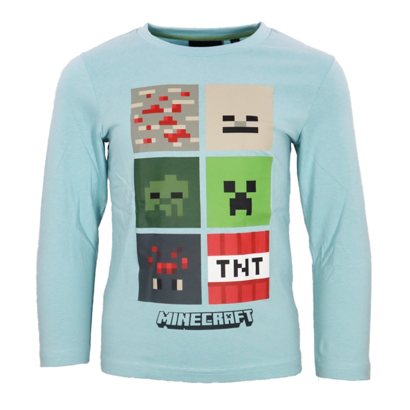 Minecraft Creeper Zombie Kinder Jungen Langarmshirt Shirt - WS-Trend.de 116-152 100% Baumwolle