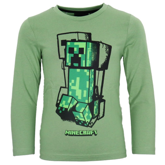 Minecraft Creeper Gamer Kinder Jungen Langarmshirt Shirt - WS-Trend.de 116-152 100% Baumwolle