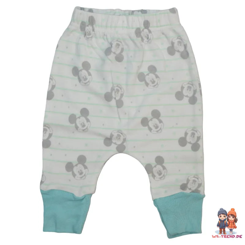 Disney Mickey Maus Baby 4 tlg Set Body Hose Lätzchen Mütze - WS-Trend.de Gr. 56 - 74 Baumwolle