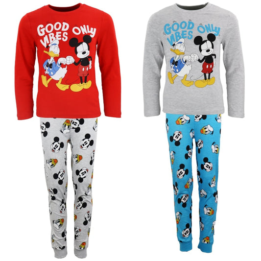 Disney Mickey Maus Donald Duck Kinder langarm Schlafanzug Pyjama - WS-Trend.de 98-128