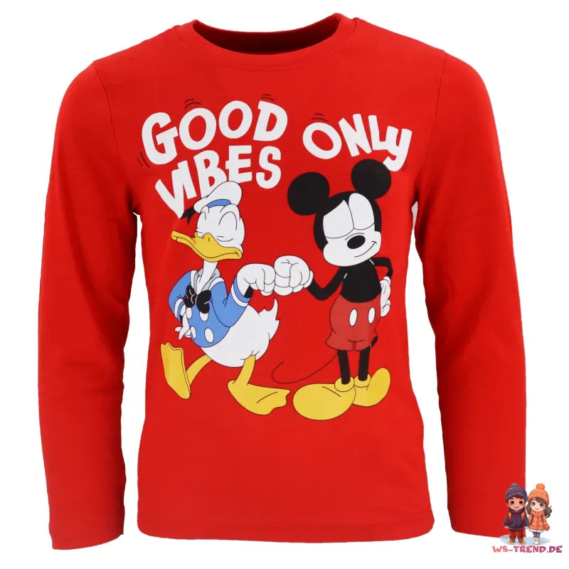 Disney Mickey Maus Donald Duck Kinder langarm Schlafanzug Pyjama - WS-Trend.de 98-128