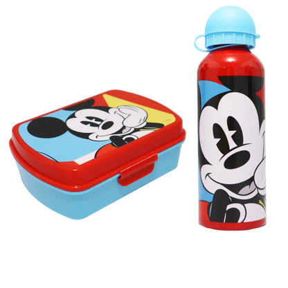 Disney Mickey Maus 2 tlg Lunch Set Brotdose Alu Trinkflasche 500 ml - WS-Trend.de