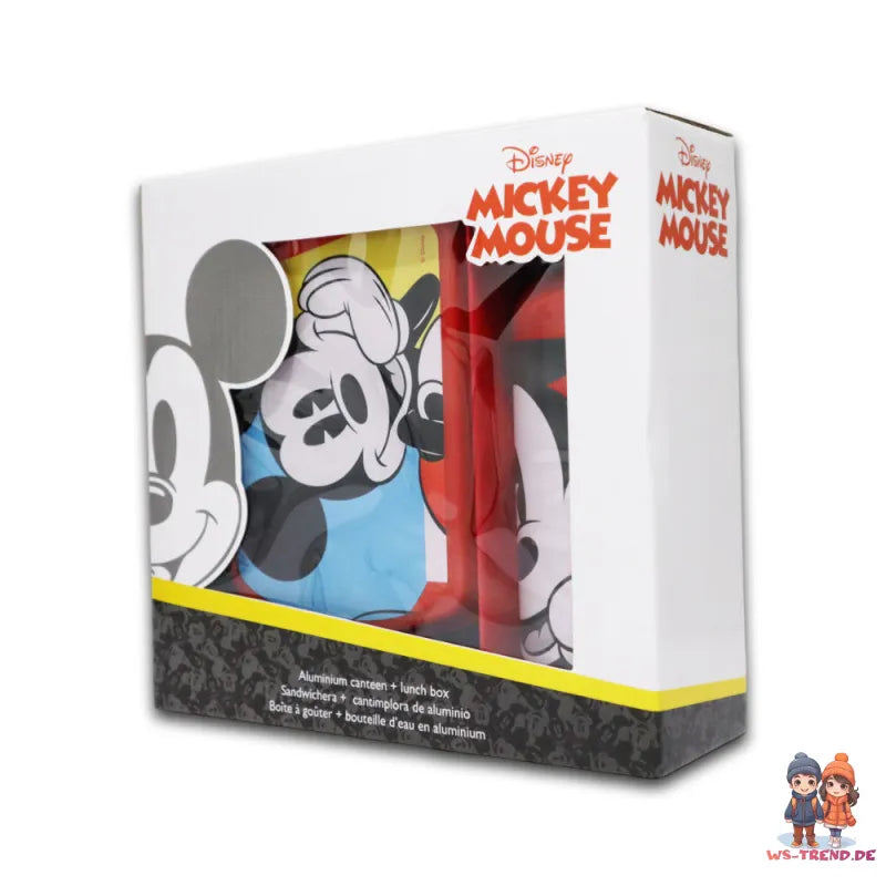 Disney Mickey Maus 2 tlg Lunch Set Brotdose Alu Trinkflasche 500 ml - WS-Trend.de