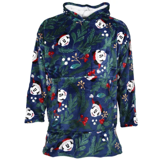 Disney Mickey Maus Weihnachten Kuschelponcho mit Ärmeln Kapuze Tasche S-L - WS-Trend.de