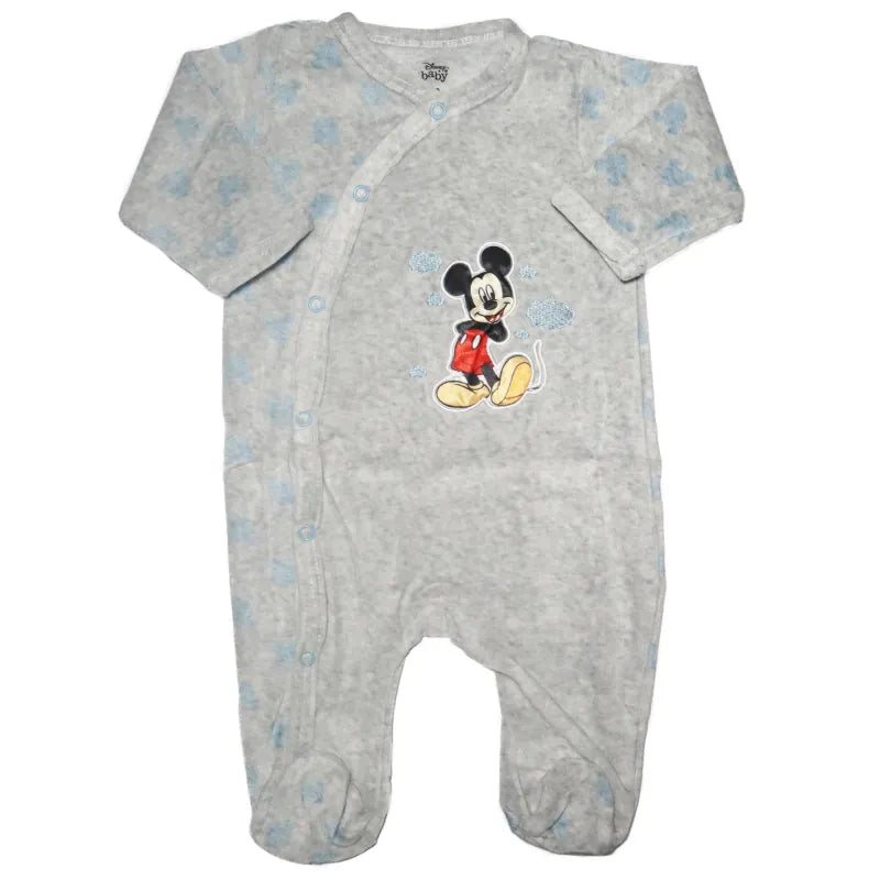 Disney Mickey Maus Baby Velours langarm Strampler Einteiler - WS-Trend.de Kleinkind Velour Body Gr. 62 - 92