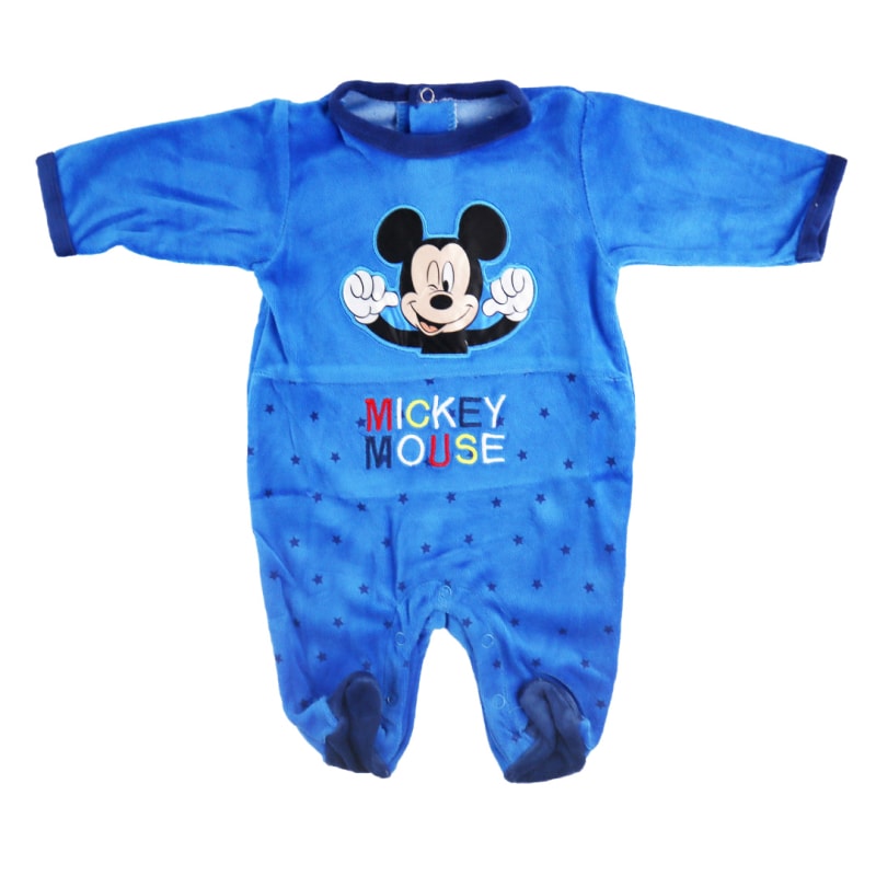 Disney Mickey Maus Baby Velours langarm Strampler Einteiler - WS-Trend.de Kleinkind Velour Body Gr. 62 - 92