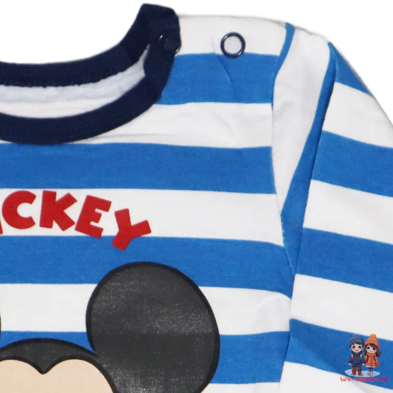 Disney Mickey Maus Baby Kleinkind langarm Body Strampler - WS-Trend.de Schlafanzug Gr. 68 - 92
