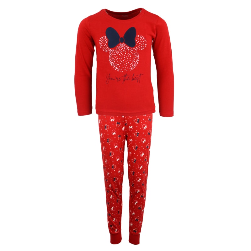Disney Minnie Maus Kinder Schlafanzug Pyjama lang - WS-Trend.de Mädchen 104 - 134 Baumwolle
