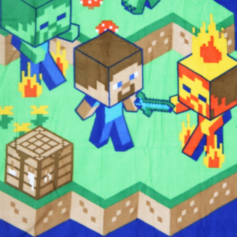 Minecraft Steve vs Creeper Kinder Fleecedecke - WS-Trend.de Zombie leichte Kuscheldecke 100x140