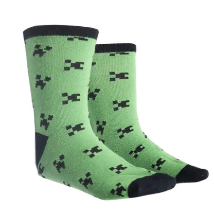 Minecraft Creeper Skelet Kinder Jungen lange Socken 6er Pack - WS-Trend.de Skelett Gr 27 bis 38