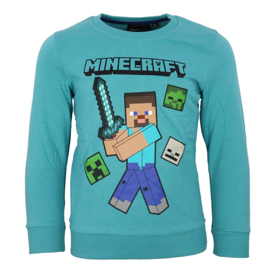 Minecraft Steve Creeper Kinder Jungen Pulli Pullover Sweater - WS-Trend.de Gr. 116-152 Blau
