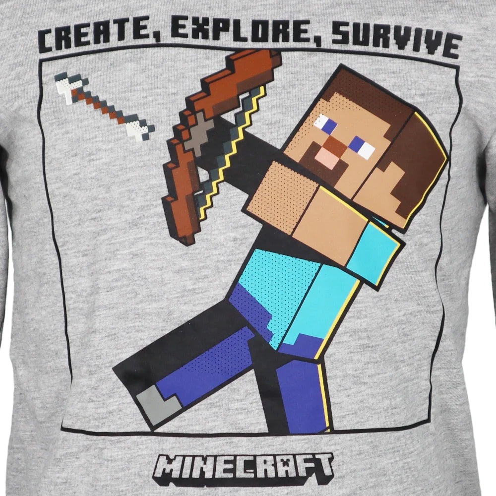 Minecraft Steve Gamer Kinder Jungen Langarmshirt Shirt - WS-Trend.de 116-152