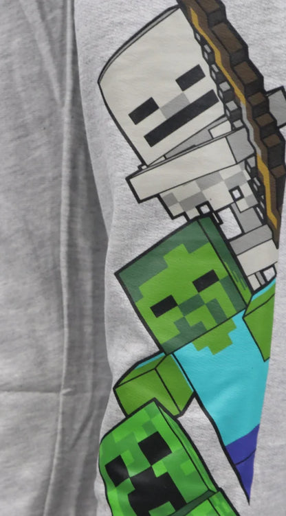 Minecraft Creeper Kinder Jogginghose - WS-Trend.de Enderman Sporthose Hose 116 bis 152 Grau
