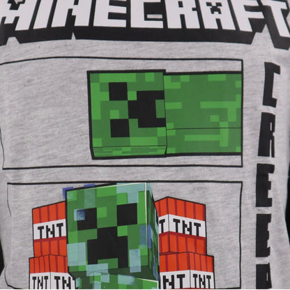 Minecraft Creeper Kinder kurzarm T-Shirt - WS-Trend.de Kleidung Jungen Grau 116-152