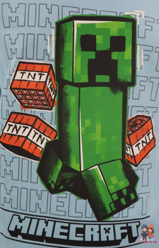 Minecraft Creeper Kinder lang Pyjama - WS-Trend.de Jungen Schlafanzug 116 -152