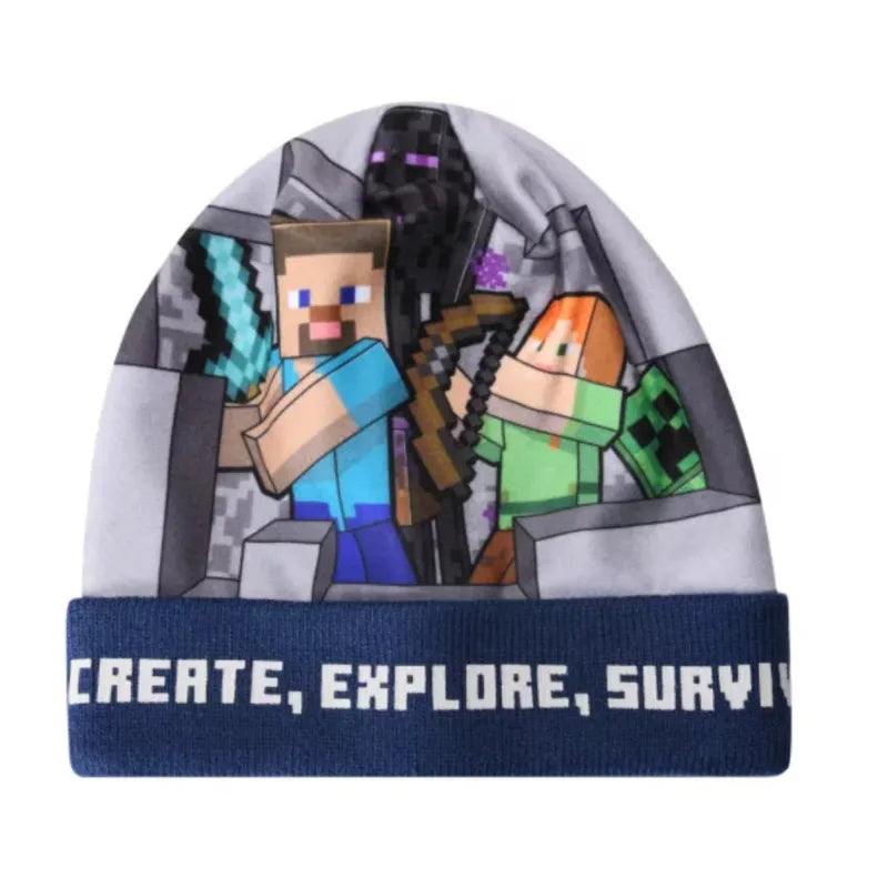 Minecraft Steve Alex Jungen Wintermütze Mütze - WS-Trend.de Kinder Bommelmütze 54 - 56