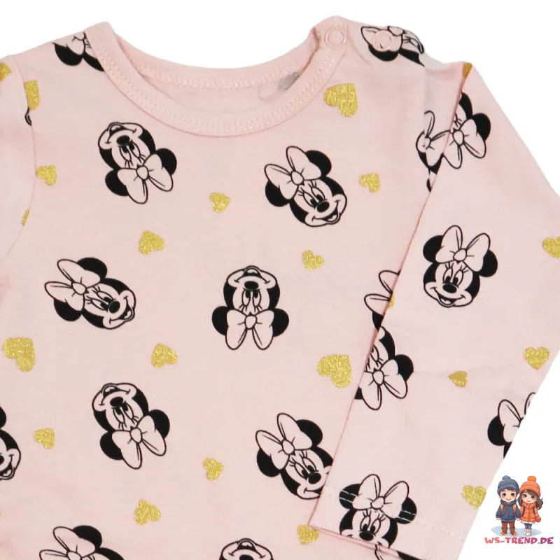 Disney Minnie Maus Baby Kleinkind gestreifter langarm Body Strampler - WS-Trend.de Gr. 68 - 92