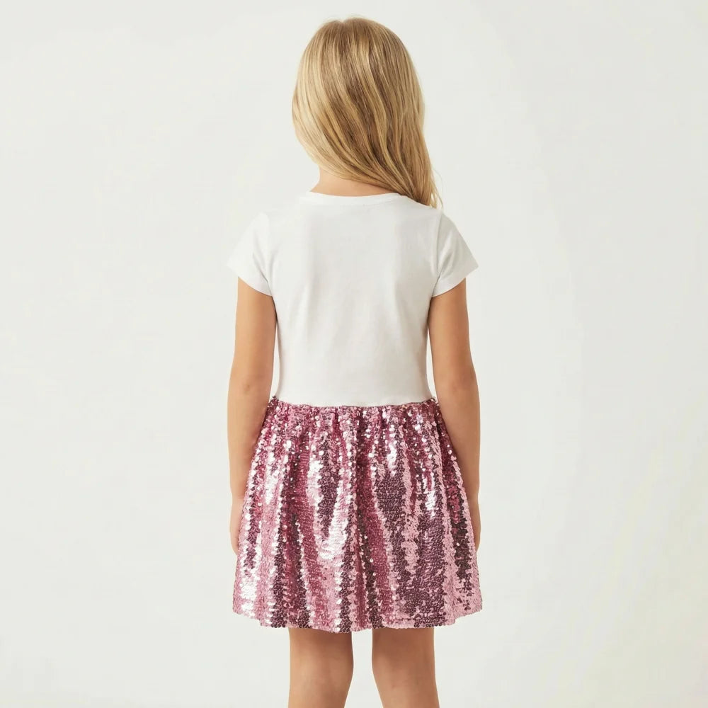 Disney Minnie Maus Mädchen Kinder Kleid Pailletten - WS-Trend.de kurzarm 104 - 134