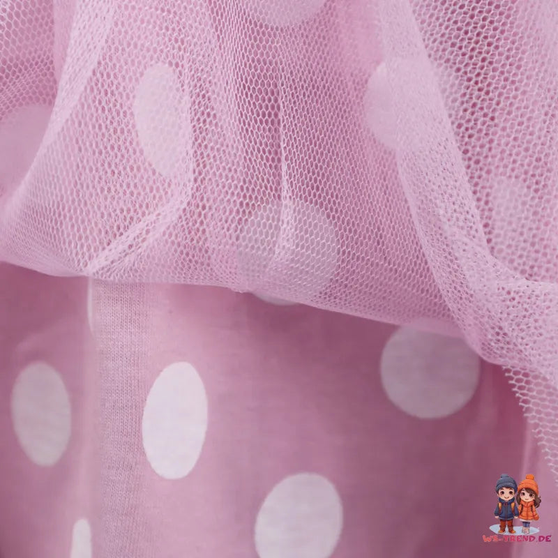 Disney Minnie Maus Kinder langarm Kleid - WS-Trend.de Glitzer Blau Rosa 92 bis 128 Baumwolle