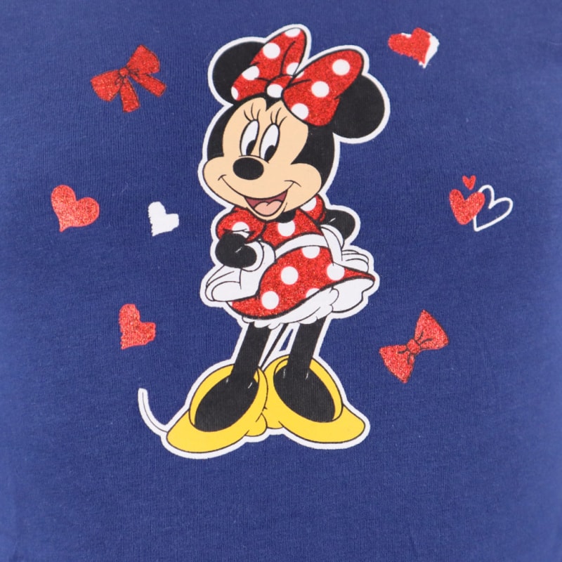 Disney Minnie Maus Kinder langarm Glitzer Kleid - WS-Trend.de Blau Rosa 98 bis 128 Baumwolle