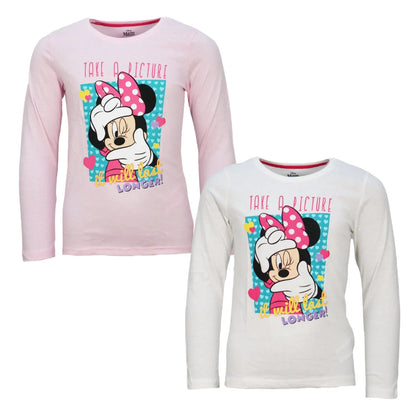 Disney Minnie Maus Kinder Mädchen langarm T-Shirt - WS-Trend.de 98 bis 128 - 100% Baumwolle