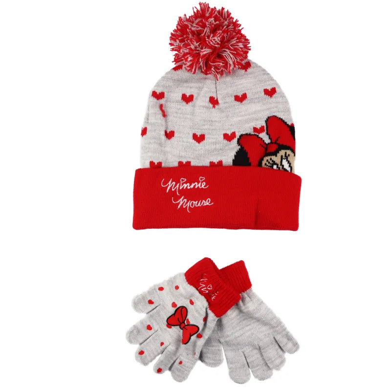 Minnie Maus Kinder Herbst Wintermütze plus Handschuhe - WS-Trend.de Disney Winter Set Mütze 52 54