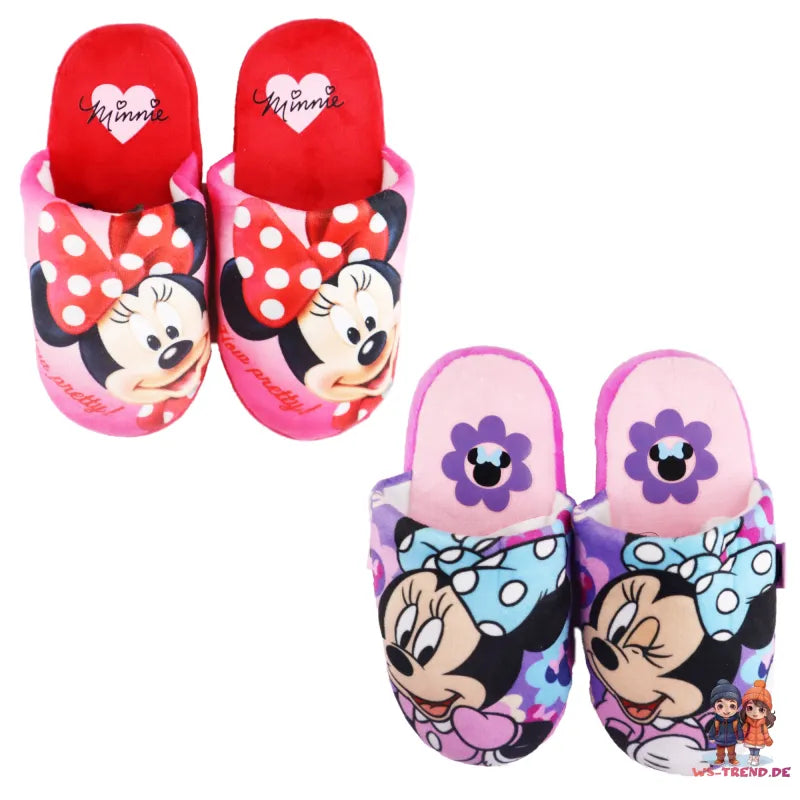 Disney Minnie Maus Kinder Mädchen Hausschuhe Slipper Schlüpfschuhe - WS-Trend.de 28-35