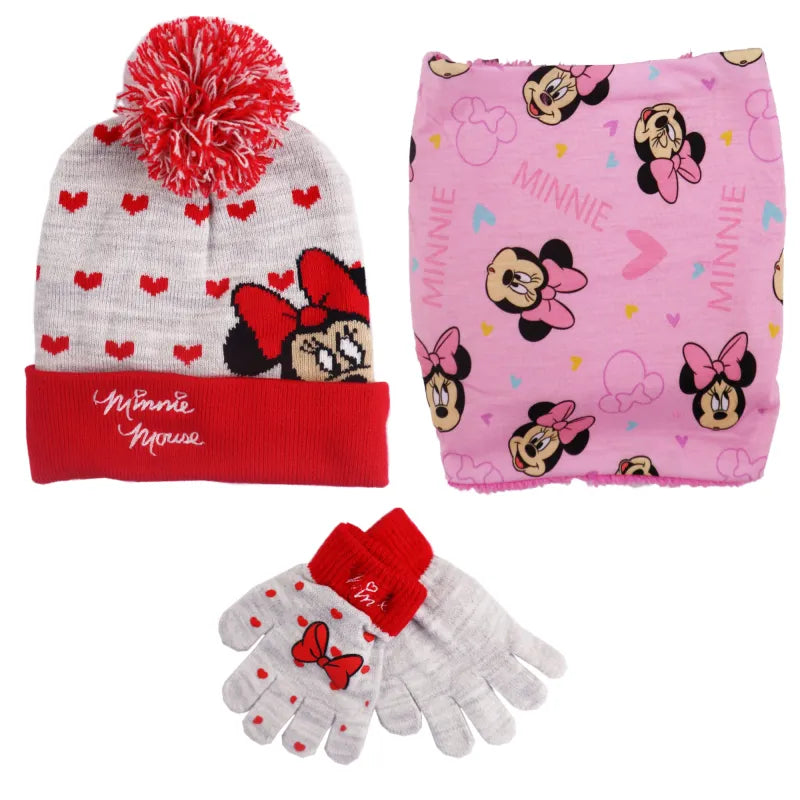 Disney Minnie Maus Set Kinder Herbst Wintermütze Snood plus Handschuhe - WS-Trend.de