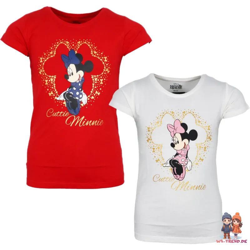 Disney Minnie Maus Kinder Mädchen kurzarm T-Shirt Top - WS-Trend.de Gr. 92-128 Baumwolle