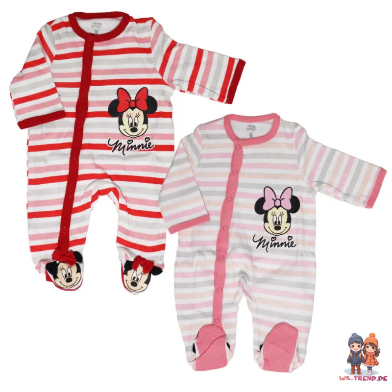 Disney Minnie Maus Baby Kleinkind Strampler Einteiler - WS-Trend.de Gr. 62 - 92 Rot Rosa