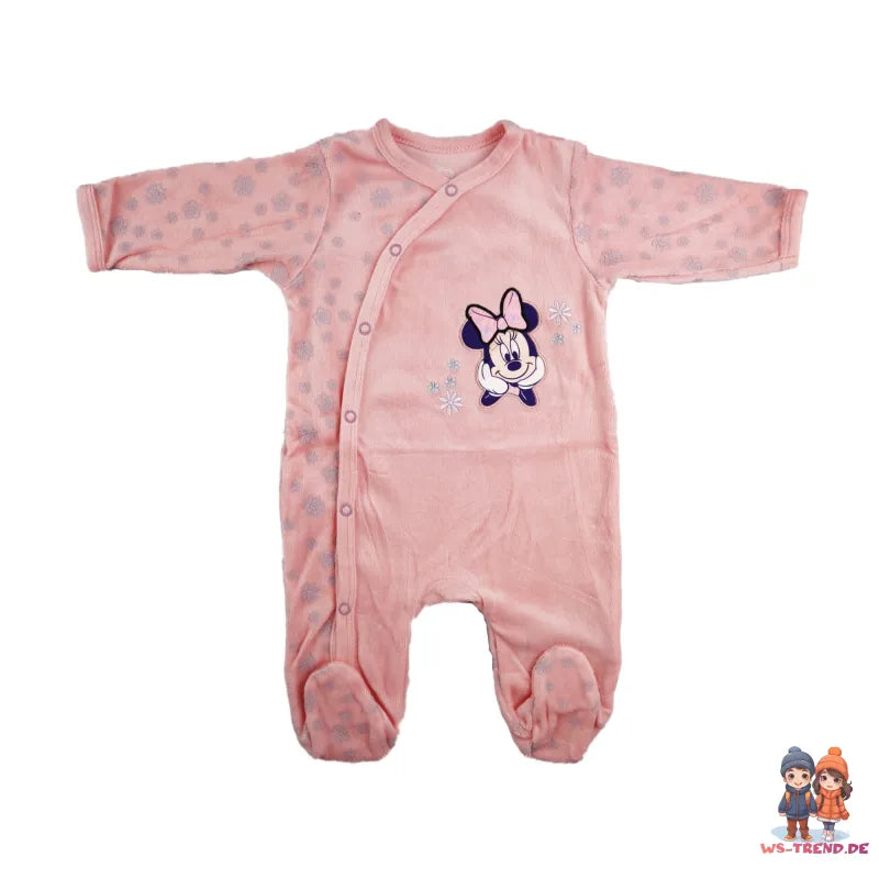 Disney Minnie Maus Baby Kleinkind Strampler Einteiler Velour - WS-Trend.de Gr. 62 - 92 Rosa