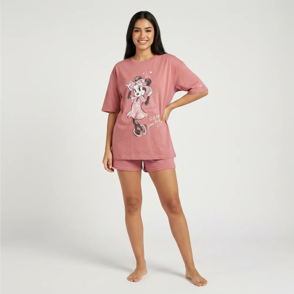Disney Minnie Maus Damen kurzarm Schlafshirt 100% Baumwolle - WS-Trend.de