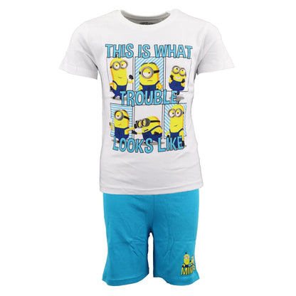 Minions Kinder Schlafanzug Pyjama - WS-Trend.de Die Jungen 98-128 Baumwolle Weiß Grau