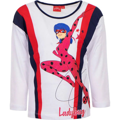 Miraculous Ladybug Kinder Langarm T-Shirt - WS-Trend.de Cat Noir Shirt - Blau Weiß 104-128