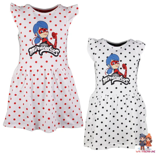 Miraculous Ladybug Kinder Sommer Kleid - WS-Trend.de Punkte Mädchen Sommerkleid 110-140 Baumwolle
